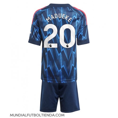 Camiseta Arsenal Noni Madueke #20 Segunda Equipación Replica 2025-26 para niños mangas cortas (+ Pantalones cortos)
